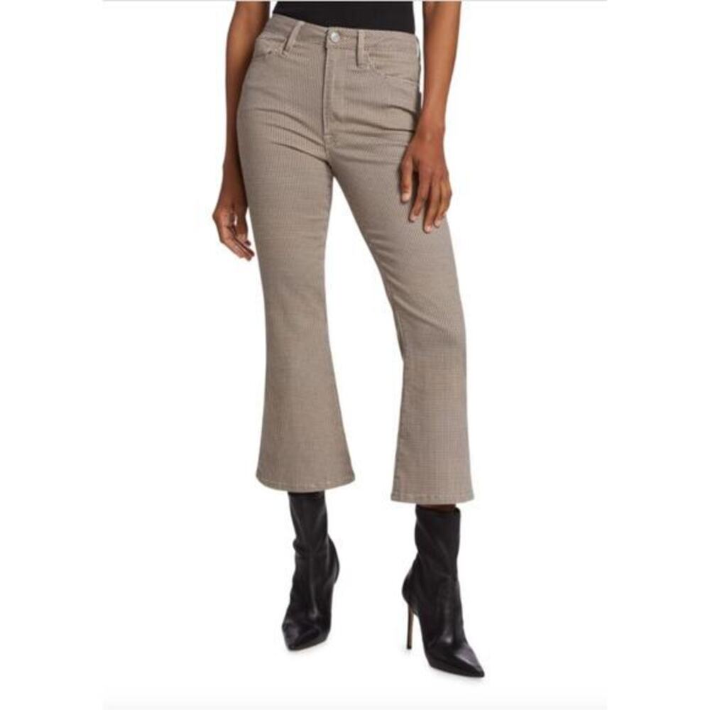 Frame Le Crop Flare Houndstooth Stretch‎ Jeans